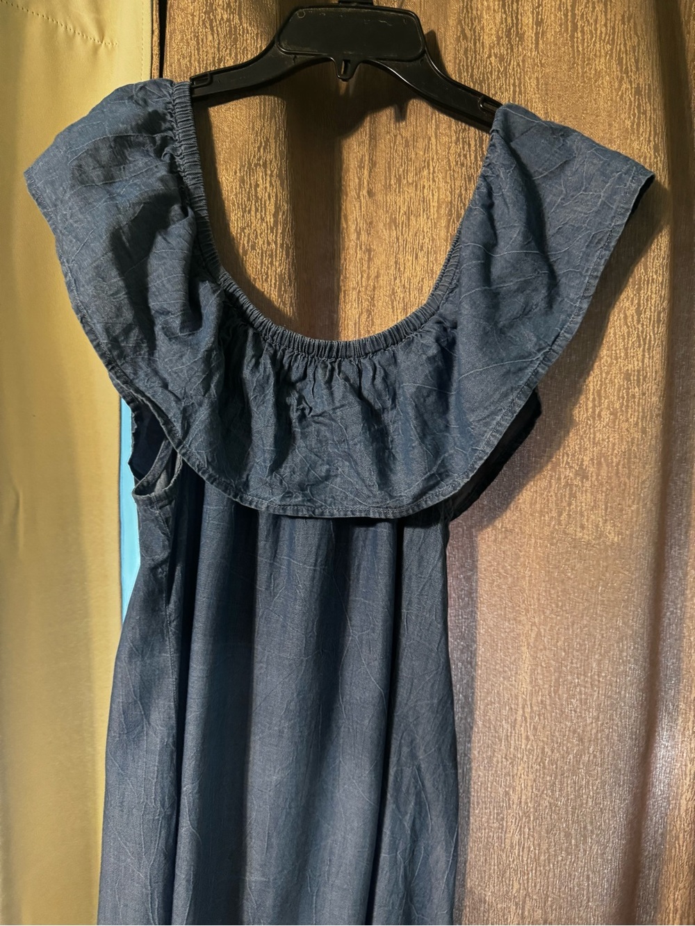 Arizona Blue Denim Short Off the Shoulder Women’s Dress Size L Summer Rodeo - Picture 8 of 9